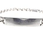 Massief zilveren armband met plaatje | 23 cm (zware armband), Sieraden, Tassen en Uiterlijk, Armbanden, Ophalen of Verzenden, Gebruikt