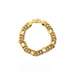 Gouden Figaro schakel armband | 17 cm (platte schakel), Ophalen of Verzenden, Gebruikt, Overige kleuren, Goud