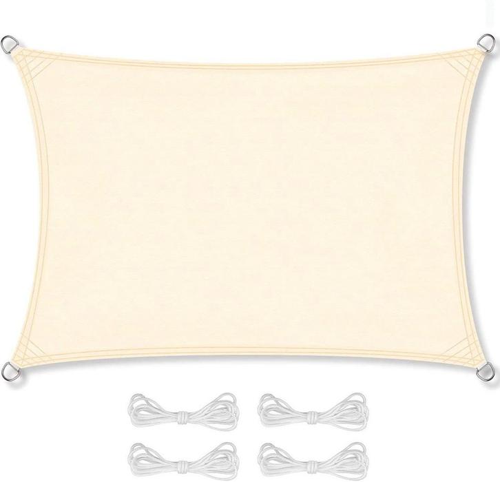 Beige Schaduwdoek 3x5 - Tweedekansje: Perfecte Zonwering!, Tuin en Terras, Schaduwdoeken, Nieuw, Ophalen of Verzenden