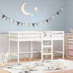 vidaXL Kinderhoogslaper met ladder 90x200 cm massief, 90 cm, Eenpersoons, Verzenden, Wit