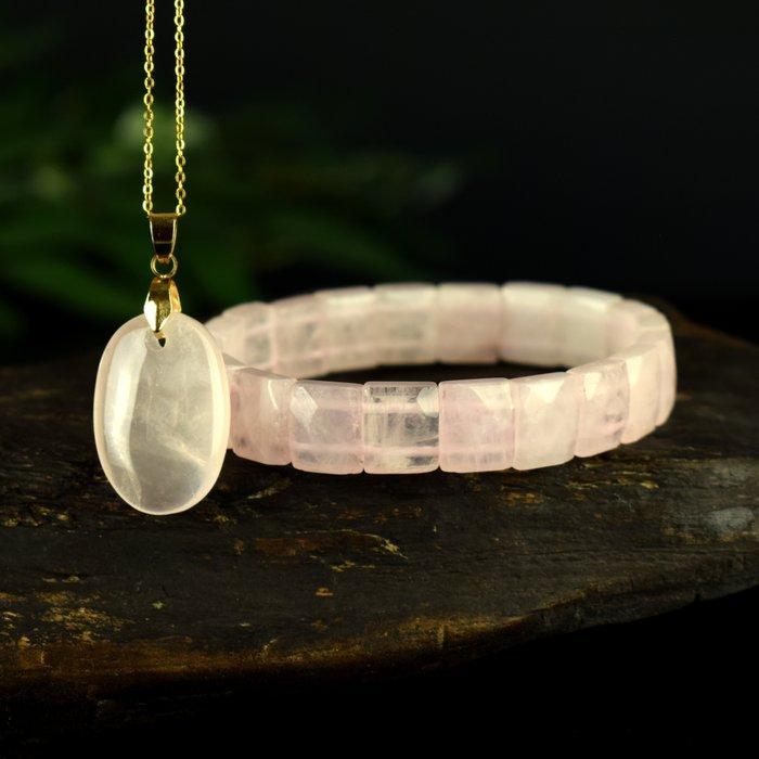 Rozenkwarts - Hoogwaardige kwaliteit - Unieke stukken- 35.6, Verzamelen, Mineralen en Fossielen