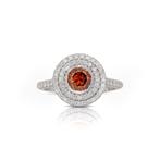Ring - 18 karaat Witgoud Orange Diamant  (Natuurlijk