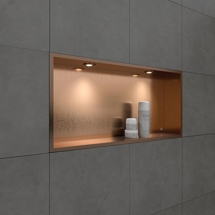 Inbouwnis BWS Alfie 30x60 cm Met LED Verlichting Geborsteld, Doe-het-zelf en Verbouw, Sanitair, Bad, Nieuw, Ophalen of Verzenden