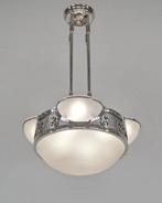 rare French art deco chandelier - Kroonluchter - Glas,, Antiek en Kunst