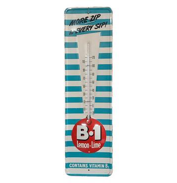 B1 Lemon-Lime Vintage Tin Thermometer beschikbaar voor biedingen