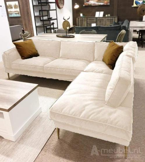 Hoekbank Alverna - hoekbanken - Wit, Huis en Inrichting, Banken | Sofa's en Chaises Longues, Nieuw, Stof