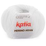 Katia Merino Aran - 01 wit - Merinogaren, Hobby en Vrije tijd, Breien en Haken, Ophalen of Verzenden, Nieuw