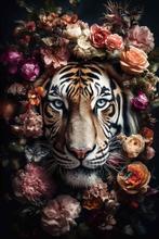 Glasschilderij Blooming Tiger 120x80cm, Nieuw