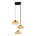 Bohemian hanglamp zwart met bamboe 3-lichts - Lily, Nieuw, Bohemian, 75 cm of meer