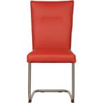 Leren eetkamerstoel Retro - Toledo Siegelstein (rood) -, Huis en Inrichting, Ophalen of Verzenden, Nieuw, Leer, Modern