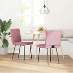 vidaXL Eetkamerstoelen 2 st fluweel roze, Huis en Inrichting, Stoelen, Verzenden, Nieuw