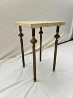 Bijzettafel - Franse Bijzettafel in Verguld Messing met, Antiek en Kunst, Curiosa en Brocante