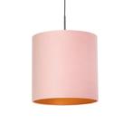 Hanglamp met velours kap roze met goud 40 cm - Combi, Huis en Inrichting, Lampen | Hanglampen, Nieuw, Overige materialen, Landelijk / Rustiek