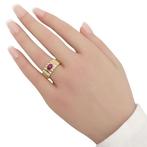 Ring - 18 karaat Geel goud - 1.32ct. tw. Robijn - Diamant, Nieuw