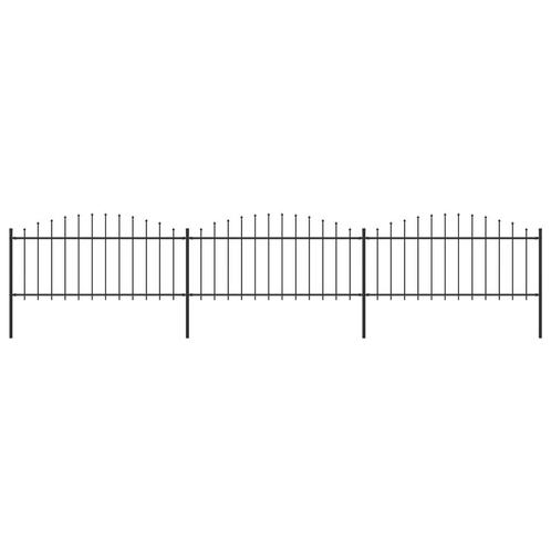 vidaXL Tuinhek met speren bovenkant (0,5-0,75)x5,1 m staal, Tuin en Terras, Schuttingen, Nieuw, IJzer, Minder dan 1 meter, Verzenden