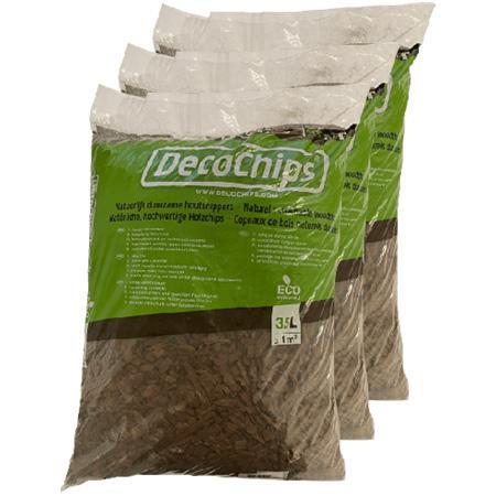 80 x 35L DecoChips Houtsnippers Brown, Tuin en Terras, Aarde en Mest, Ophalen of Verzenden