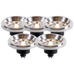 Set van 5 GU10 LED lampen AR111 11W 820 lm 3000K, Nieuw