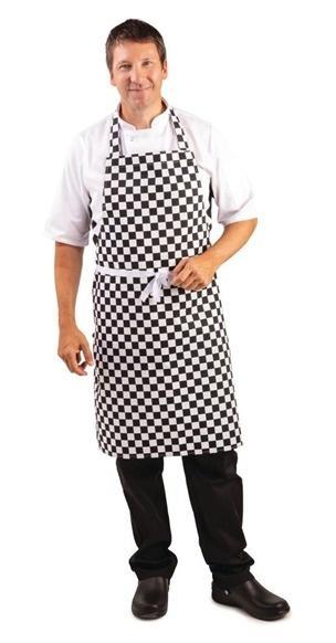 Schort zwart-wit geblokt 71,1(b)x96,5(l)cm, Zakelijke goederen, Horeca | Keukenapparatuur, Verzenden