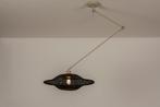 Rietveld Hanglampen - Zwart, Beige, Zand - Metaal, Rotan, Verzenden, Nieuw