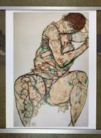 Egon Schiele (after) - Sitting woman with left hand in hair,, Antiek en Kunst, Kunst | Tekeningen en Foto's
