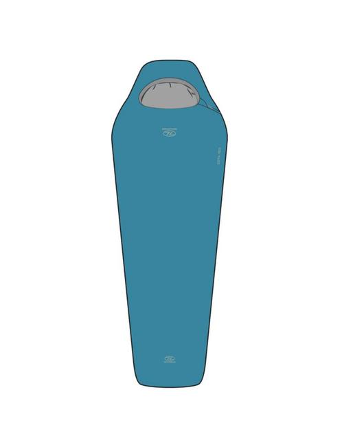 Highlander mummyslaapzak Zeta 150 Sky Blue 5°C - Blauw, Caravans en Kamperen, Slaapzakken, Nieuw, Verzenden