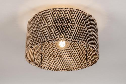 Rietveld Plafondlampen - Zwart, Naturel - Rotan, Huis en Inrichting, Lampen | Plafondlampen, Verzenden