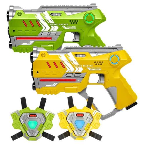 Light Battle Connect Laserguns + 2 Vesten - Geel/Groen, Kinderen en Baby's, Speelgoed | Buiten | Actiespeelgoed, Nieuw, Ophalen of Verzenden