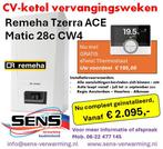 Remeha Tzerra ACE Matic 28c CW4 compleet vervanging, Ophalen, 30 tot 80 cm, Hoog rendement (Hr), Cv-ketel of Combi-ketel