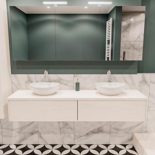 Badkamermeubel BWS Madrid Wit 180 cm met Topblad en, Doe-het-zelf en Verbouw, Sanitair, Bad, Nieuw, Ophalen of Verzenden