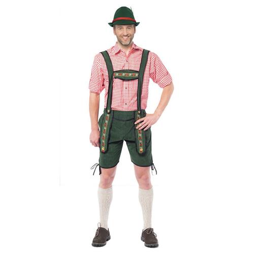 Oktoberfest korte lederhosen donker groen voor heren - Led.., Kleding | Heren, Carnavalskleding en Feestkleding, Verzenden