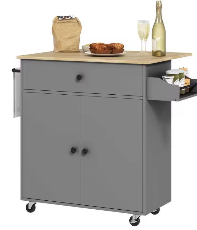 Keukeneiland met Wielen & Klapblad – 106×42×87 cm, Huis en Inrichting, Keuken | Keukenelementen, Nieuw, Verzenden