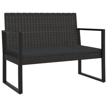 Zitbank poly rattan zwart | tweedekansje | 60% (tuinbank) beschikbaar voor biedingen