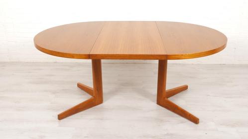 Vintage ronde eettafel | Teak | Uitschuifbaar | 115 cm, Huis en Inrichting, Tafels | Eettafels, 150 tot 200 cm, 100 tot 150 cm