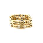 Gouden vintage ring met saffier en diamant 18 krt, Sieraden, Tassen en Uiterlijk, Ringen, Ophalen of Verzenden, Nieuw