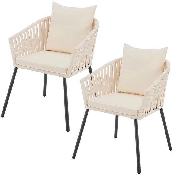 2dekans | Touwstoelen - Set van 2 - Incl. Zit- en Rugkussens, Tuin en Terras, Tuinsets en Loungesets, Zo goed als nieuw, Ophalen of Verzenden