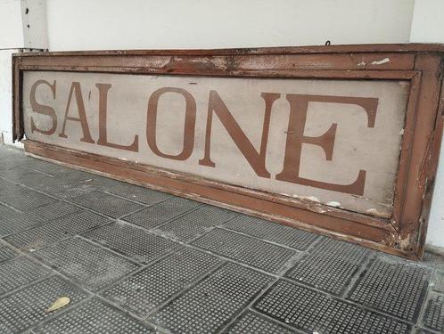 Insegna storia rara - Salone - Reclamebord - Hout, Antiek en Kunst, Curiosa en Brocante