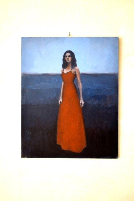 Luigi Lombardo - Labito rosso, Antiek en Kunst, Kunst | Schilderijen | Modern