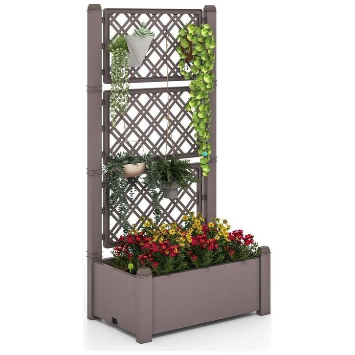 Trendmix Plantenbak met Traliewerk – 76×45×150 cm –, Tuin en Terras, Tuinsets en Loungesets, Ophalen of Verzenden