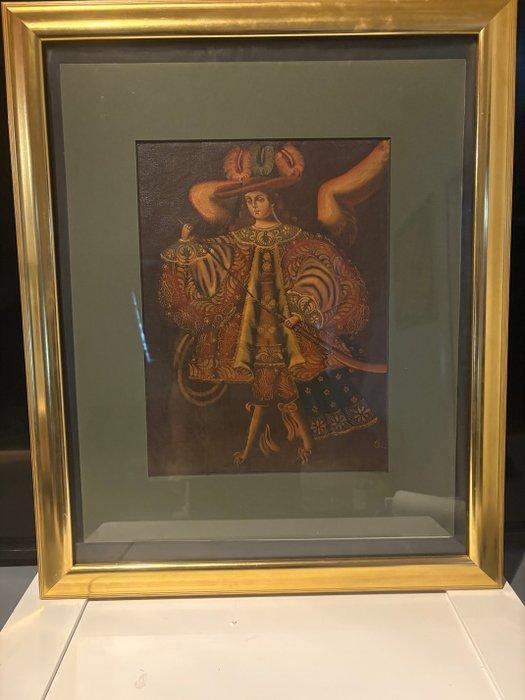 Cuzco school (XX), signed CB.G - Barock-Engel, Antiek en Kunst, Kunst | Schilderijen | Klassiek