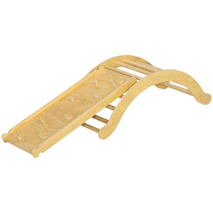 TRUUSK 4-in-1 Klimrek Set - Met Glijbaan en Klimdriehoek - H, Kinderen en Baby's, Kinderspulletjes, Nieuw, Verzenden