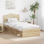 vidaXL Bedframe Sonoma Eiken 75 x 190 cm Massief grenenhout, Verzenden, Nieuw, Bruin, Hout