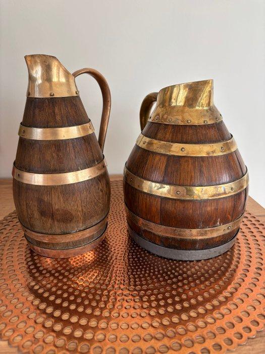 Gérard Lafitte - Kruik (2) - Eik - Bourgogne-wijnkaraf, Antiek en Kunst, Antiek | Keukenbenodigdheden