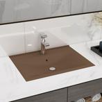 vidaXL Wastafel met kraangat 60x46 cm keramiek matcrème, Doe-het-zelf en Verbouw, Sanitair, Verzenden, Nieuw