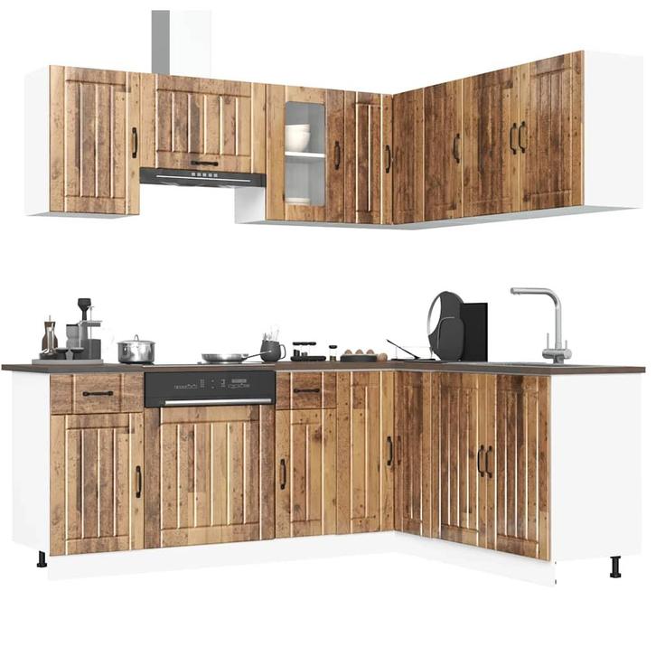 vidaXL 11-delige Keukenkastenset Kalmar bewerkt hout oud, Huis en Inrichting, Keuken | Keukenelementen, Bruin, Nieuw, Verzenden