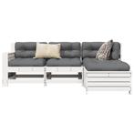 vidaXL 4-delige Loungeset massief grenenhout wit, Tuin en Terras, Verzenden, Nieuw, Loungeset