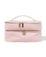 HEMA Beauty case 25x17cm velours rib roze, Sieraden, Tassen en Uiterlijk, Verzenden, Nieuw