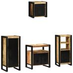 vidaXL Badkamermeubelset met plank 4 pcs Bruin Massief Mango, Verzenden, Nieuw