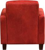 Leren fauteuil - Kenia Leer Burgundy - Hout zwart, Huis en Inrichting, Fauteuils, Nieuw, Ophalen of Verzenden, Landelijk, 50 tot 75 cm