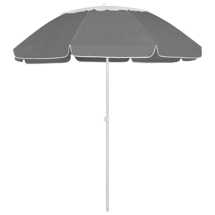 vidaXL Strandparasol 300 cm antracietkleurig, Tuin en Terras, Parasols, Strandparasol, Nieuw, 2 tot 3 meter, Verzenden