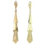 Gouden oorstekers met hanger 14 karaat, Sieraden, Tassen en Uiterlijk, Oorbellen, Verzenden, Zo goed als nieuw, Goud, Goud